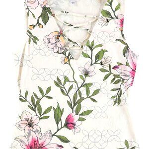 GUESS Women's Dan Floral Sleeveless Shell Top